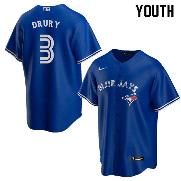 Nike Youth #3 Brandon Drury Toronto Blue Jays Baseball Jerseys Sale-Blue - Click Image to Close